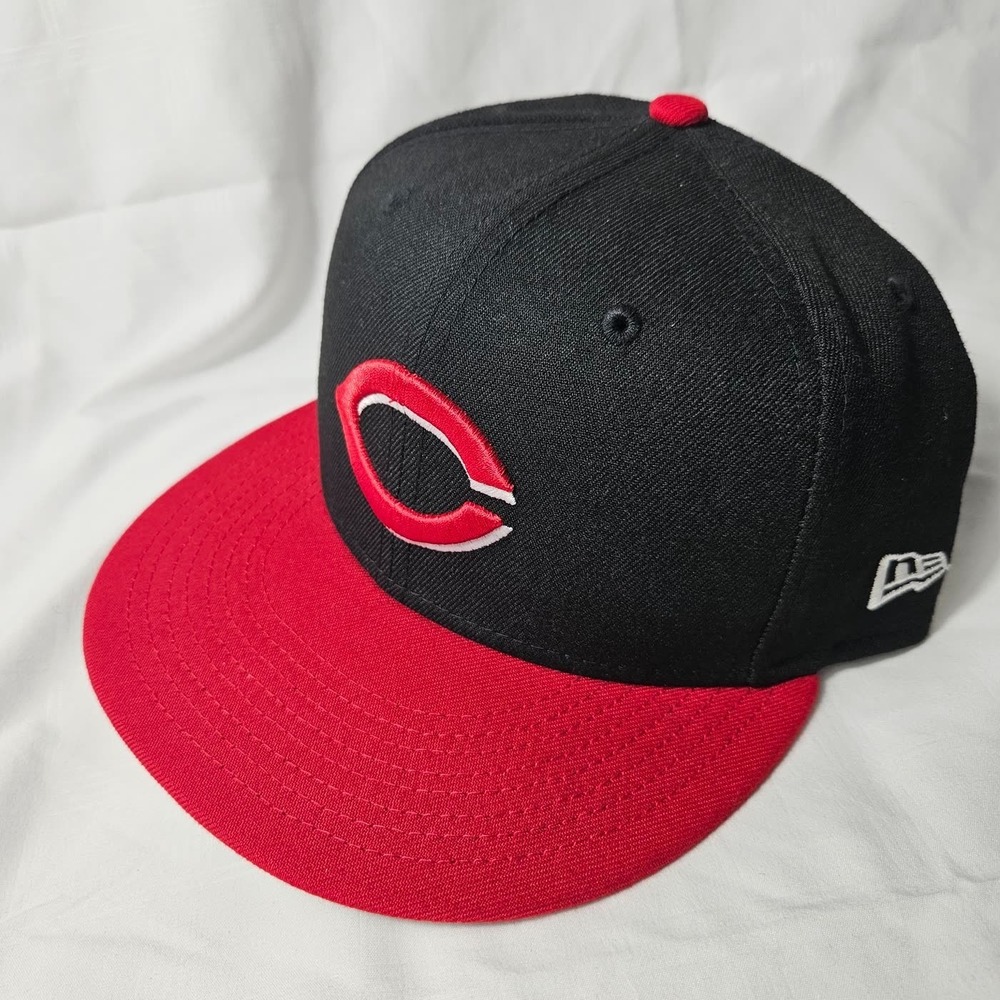 Cincinnati Reds New Era 59FIFTY Fitted 7 1/2 On-Field Black Red C Logo MLB New